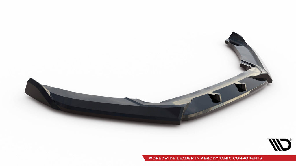 Maxton Design Street+ Spoilerlippe Front Ansatz V.2 passend für VW Scirocco Mk3 Facelift schwarz Hochglanz