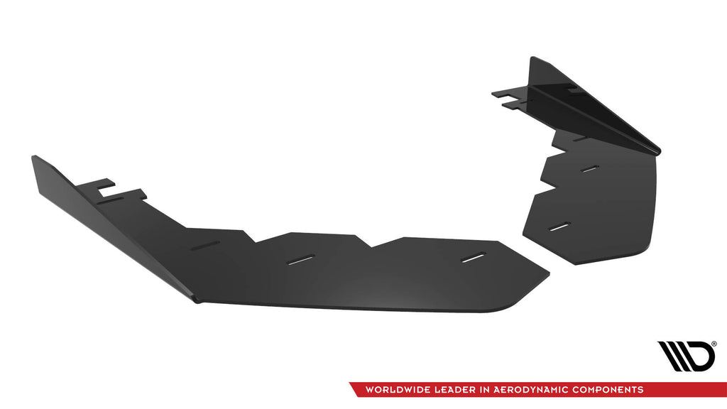 Maxton Design Front Stoßstange Flaps passend für Ford Mustang GT Mk7 schwarz Hochglanz