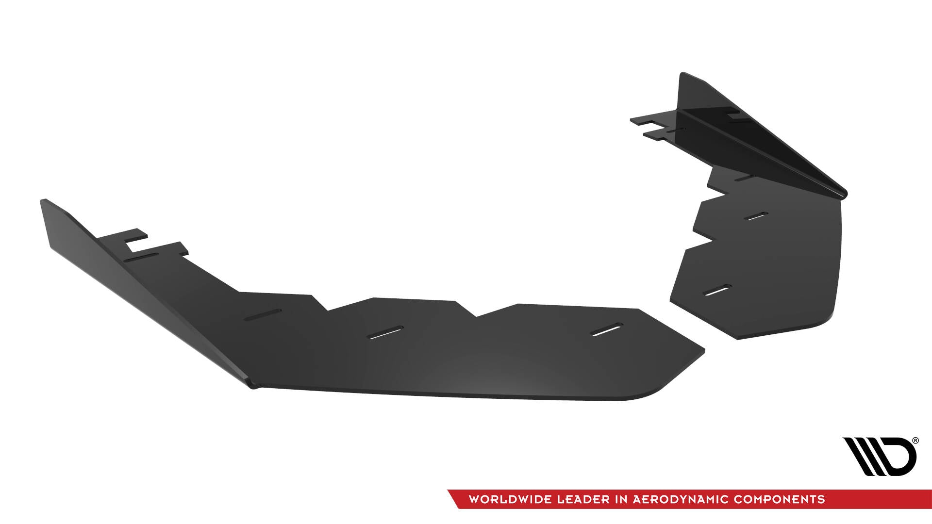 Maxton Design Front Stoßstange Flaps passend für Ford Mustang GT Mk7 schwarz Hochglanz