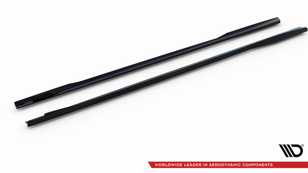 Maxton Design Street+ Seitenschweller Leisten passend für BMW 4er Coupe / Cabrio G22 / G23 schwarz Hochglanz