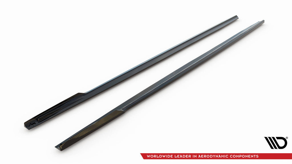 Maxton Design Street+ Seitenschweller Leisten V.2 passend für BMW 7 Lang M-Paket G12 schwarz Hochglanz