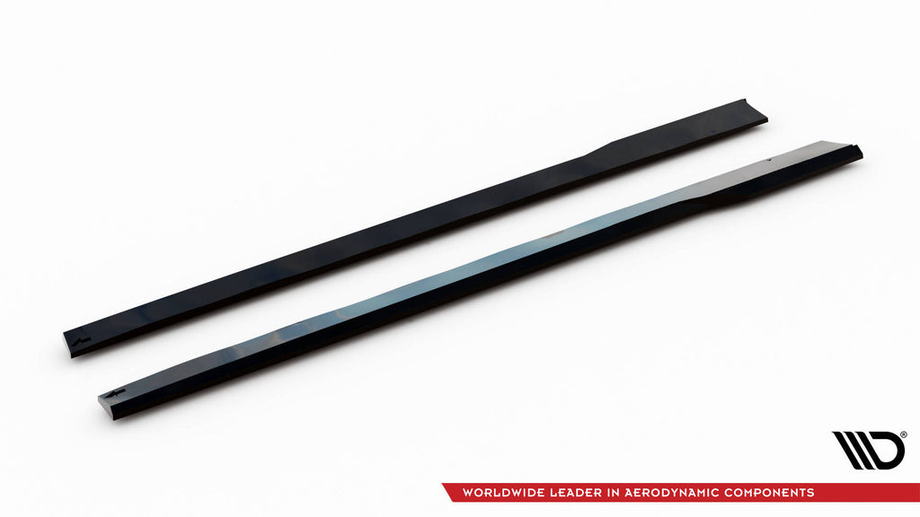Maxton Design Street+ Seitenschweller Leisten passend für Ford Mustang Dark Horse Mk7 schwarz Hochglanz