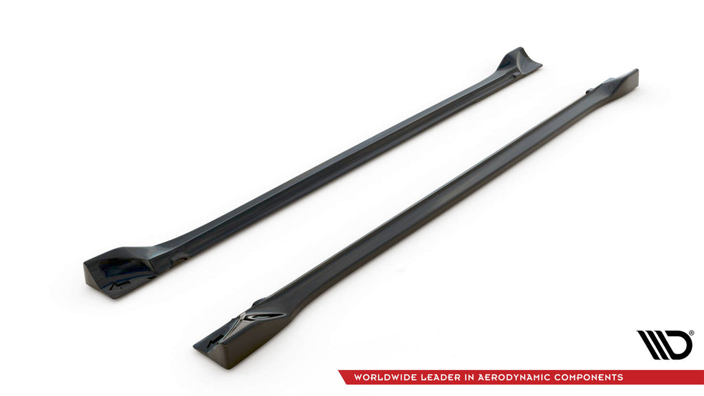 Maxton Design Street+ Seitenschweller Leisten passend für Dodge Challenger SRT Hellcat Widebody Mk3 schwarz Hochglanz