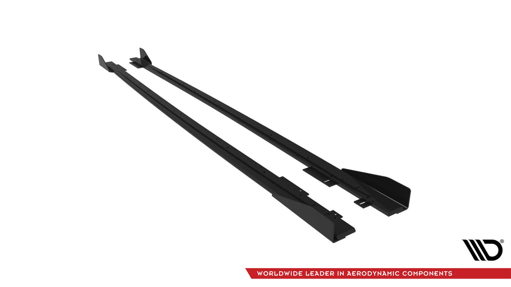 Maxton Design Street Pro Street+ Seitenschweller Leisten passend für V.1 + Flaps passend für Audi RS3 Limousine 8V Facelift schwarz Hochglanz