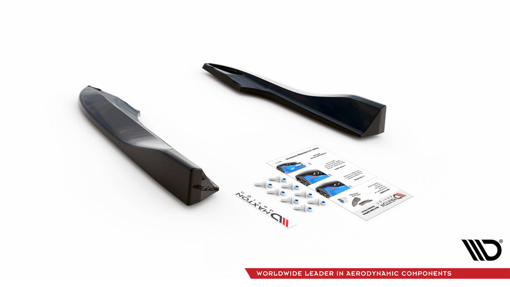Maxton Design Heck Ansatz Flaps Diffusor passend für Dodge Challenger GT Mk3 Facelift schwarz Hochglanz