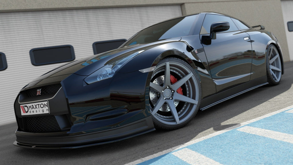 Maxton Design Street+ Seitenschweller Leisten passend für NISSAN GT-R vor Facelift COUPE (R35-SERIES) schwarz Hochglanz