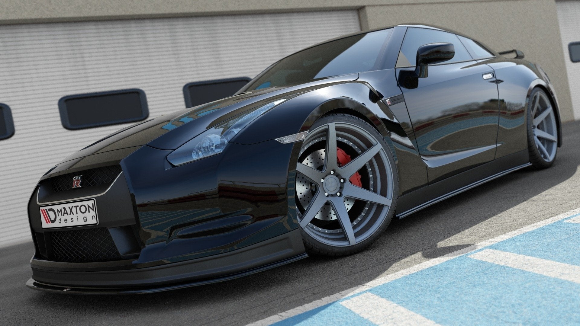 Maxton Design Street+ Seitenschweller Leisten passend für NISSAN GT-R vor Facelift COUPE (R35-SERIES) schwarz Hochglanz