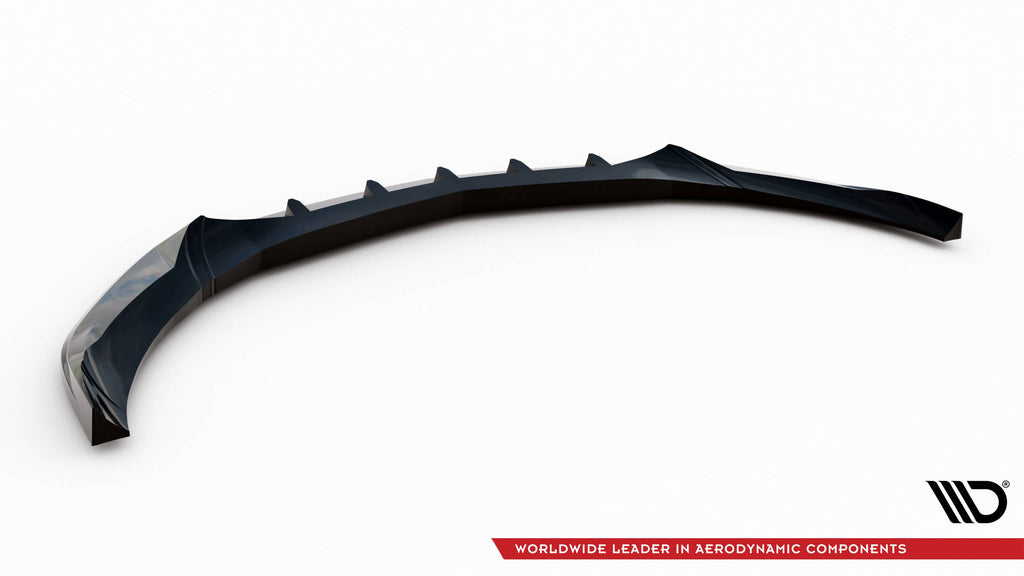 Maxton Design Street+ Spoilerlippe Front Ansatz V.2 passend für Mercedes-Benz A AMG-Line W176 Facelift schwarz Hochglanz
