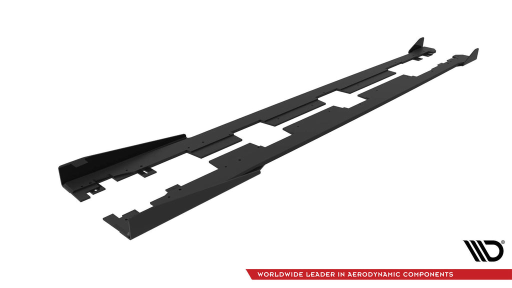 Maxton Design Street Pro Street+ Seitenschweller Leisten + Flaps passend für Honda Civic Mk10 schwarz Hochglanz