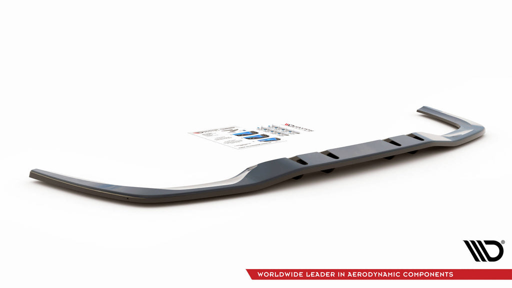 Maxton Design Street+ Mittlerer Diffusor RACE passend für V.1 Mercedes A 35 AMG Limousine V177 schwarz Hochglanz