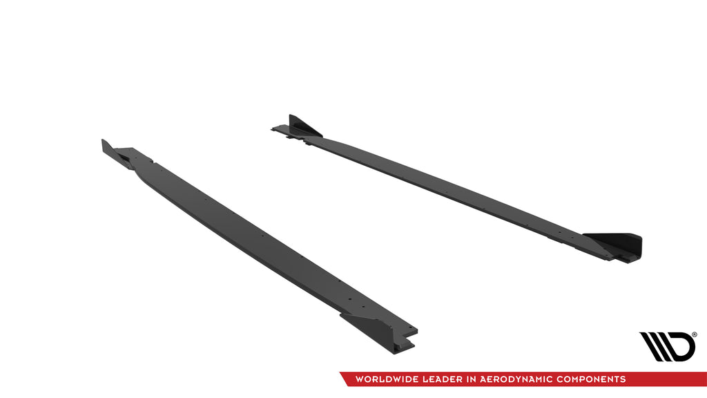 Maxton Design Street Pro Street+ Seitenschweller Leisten passend für V.1 + Flaps passend für Subaru BRZ Mk2 schwarz Hochglanz