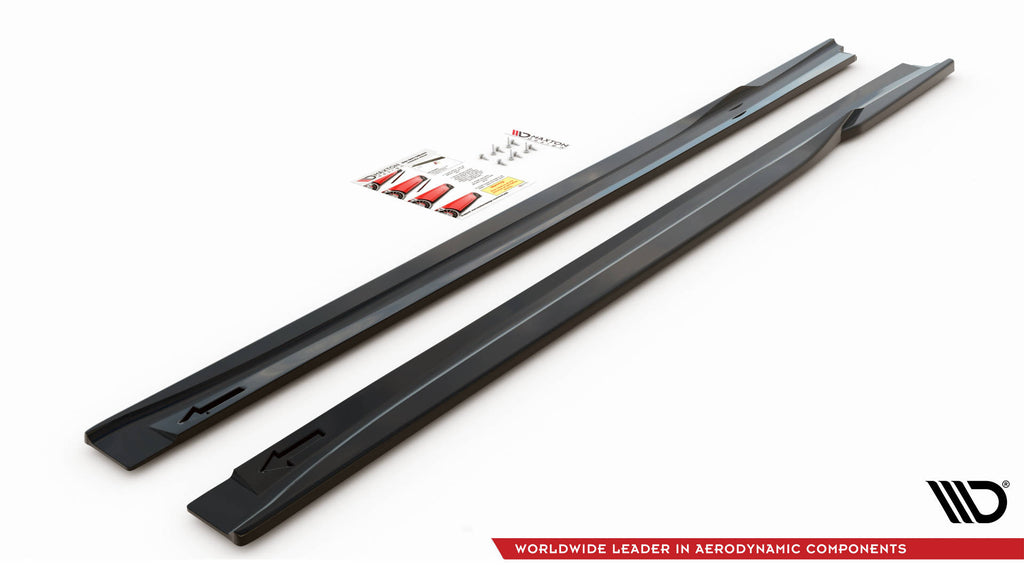 Maxton Design Street+ Seitenschweller Leisten passend für Hyundai I40 Mk1 schwarz Hochglanz
