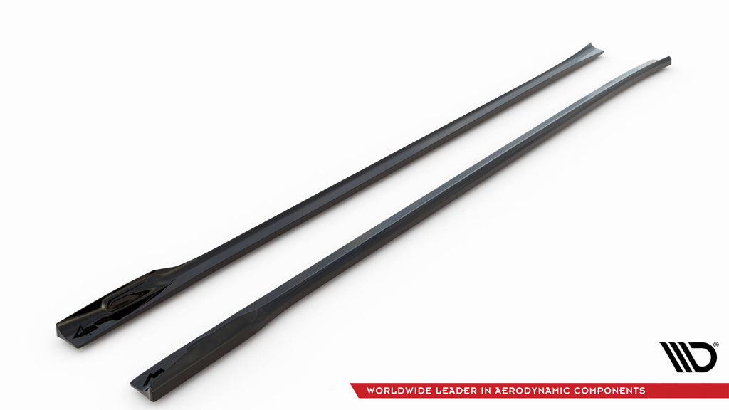 Maxton Design Street+ Seitenschweller Leisten V.2 passend für BMW X3 M40d / M40i / M-Paket G01 schwarz Hochglanz