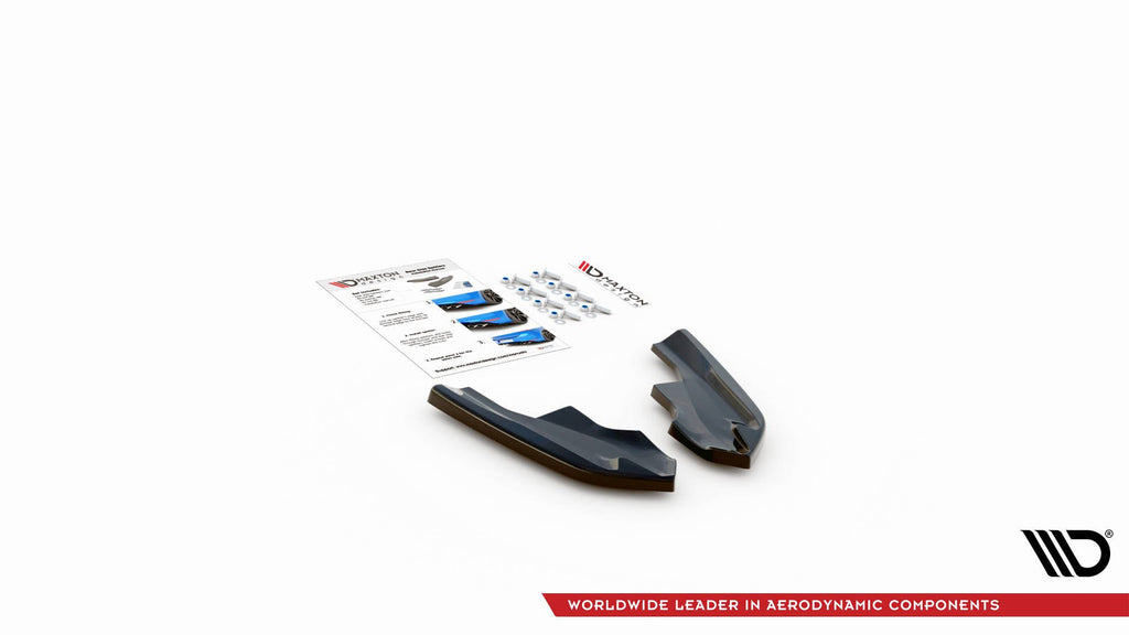 Maxton Design Heck Ansatz Flaps Diffusor V.4 passend für VW Golf R Hatchback Mk8 Facelift schwarz Hochglanz