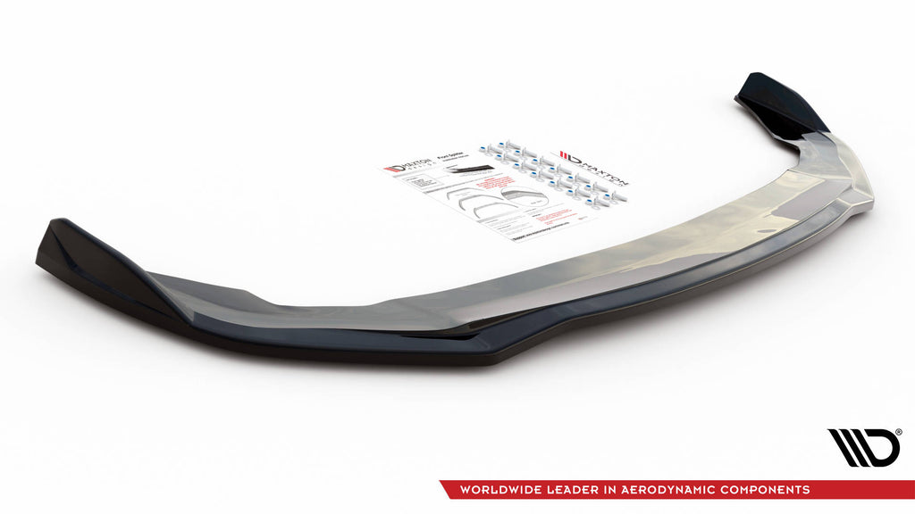 Maxton Design Street+ Spoilerlippe Front Ansatz V.3 passend für BMW 2 Gran Coupe M-Paket / M235i F44 schwarz Hochglanz