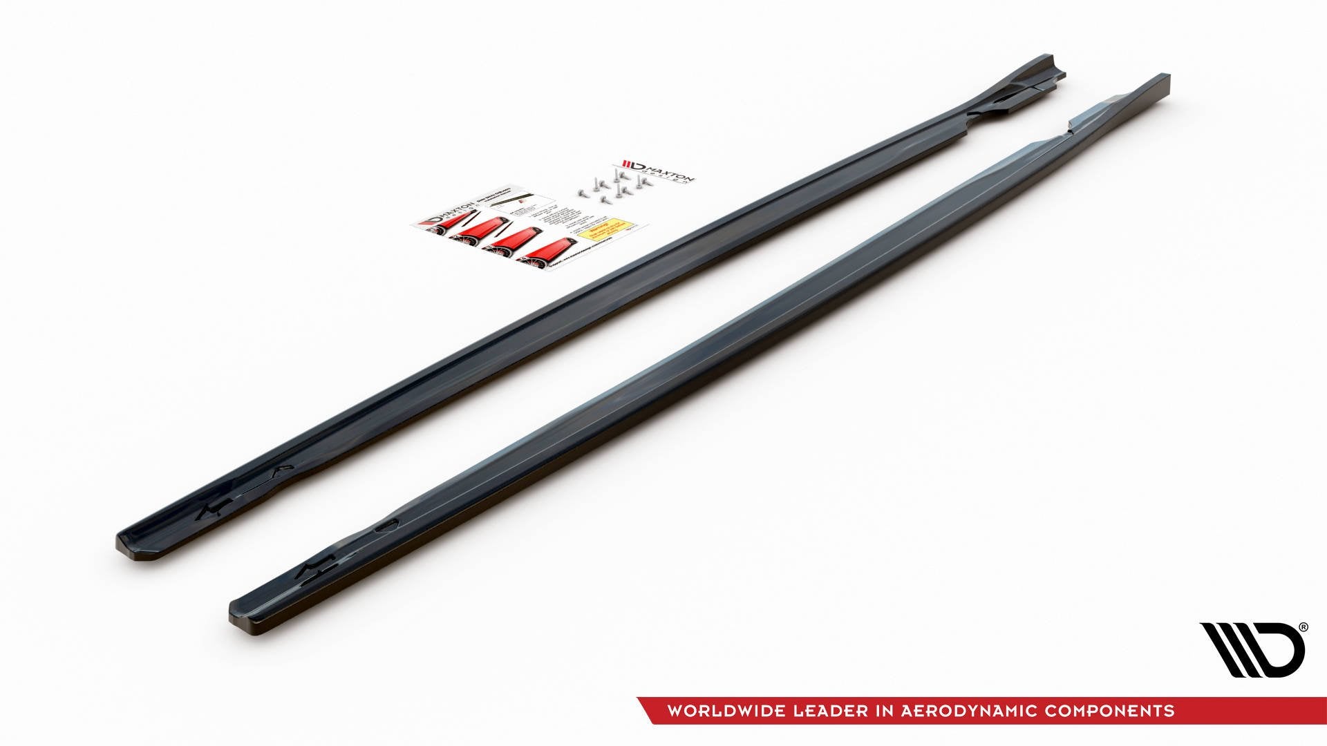 Maxton Design Street+ Seitenschweller Leisten V.2 passend für VW Golf R Hatchback Mk8 Facelift schwarz Hochglanz