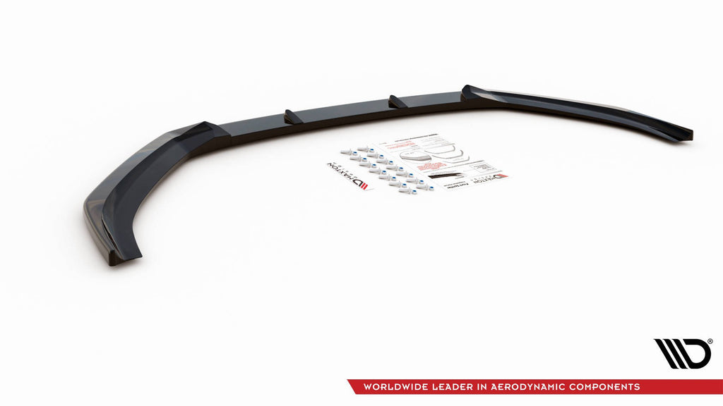 Maxton Design Street+ Spoilerlippe Front Ansatz V.3 passend für Audi S3 / A3 S-Line 8V FL Limousine schwarz Hochglanz