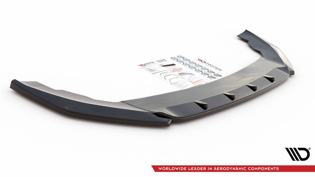 Maxton Design Street+ Spoilerlippe Front Ansatz V.2 passend für Seat Leon FR Mk4 schwarz Hochglanz
