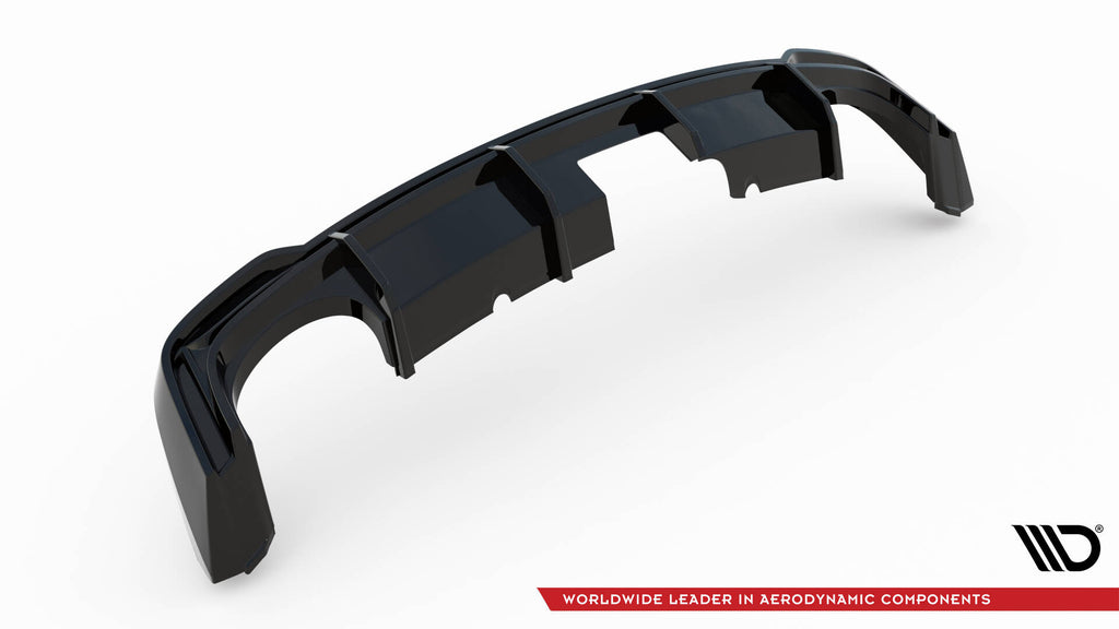 Maxton Design Diffusor Heck Ansatz passend für Audi RS7 C8 (mit AHK) schwarz Hochglanz