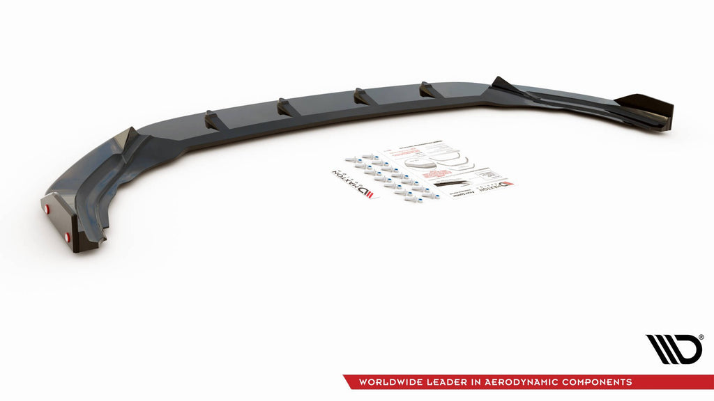 Maxton Design Street+ Spoilerlippe Front Ansatz V.2 + Flaps passend für VW Golf R Hatchback / Variant Mk8