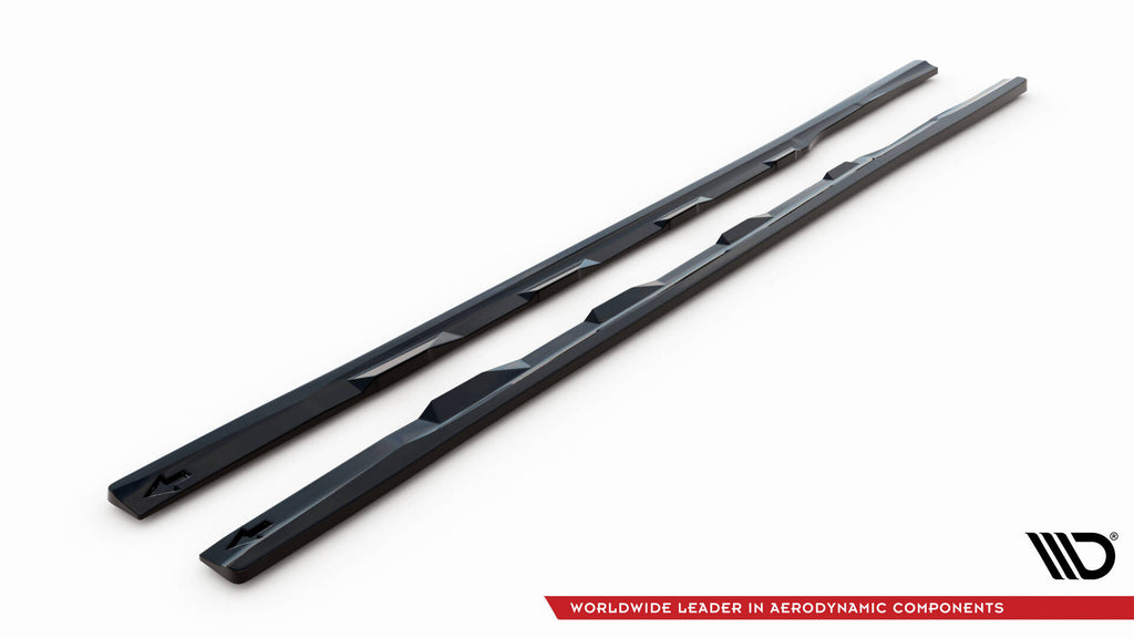 Maxton Design Street+ Seitenschweller Leisten passend für V.3 passend für Audi A7 S-Line / S7 C7 schwarz Hochglanz