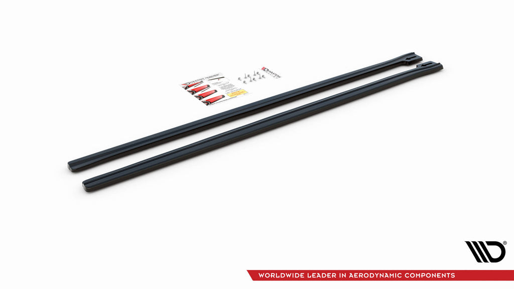 Maxton Design Street+ Seitenschweller Leisten passend für Abarth 595 Mk1 Facelift schwarz Hochglanz