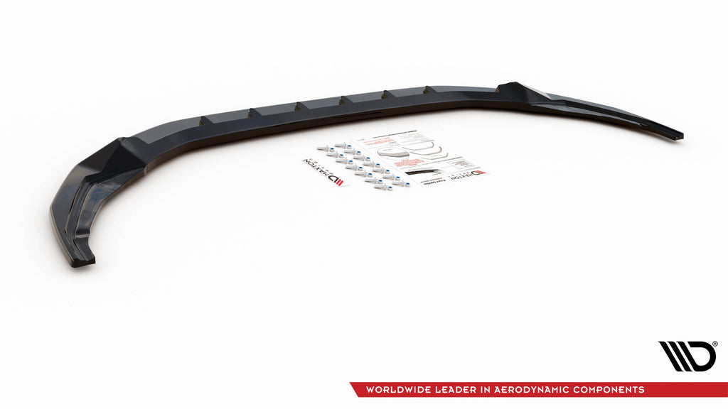 Maxton Design Street+ Spoilerlippe Front Ansatz V.2 passend für Audi S3 / A3 S-Line 8Y schwarz Hochglanz