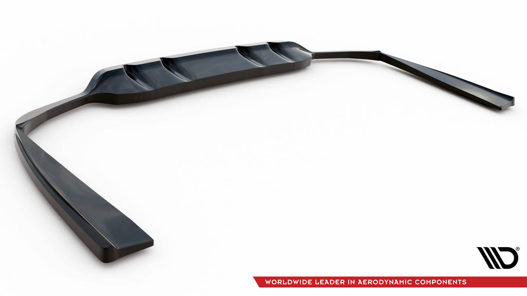 Maxton Design Street+ Mittlerer Diffusor RACE passend für Mercedes-Benz C Coupe AMG-Line C205 Facelift schwarz Hochglanz