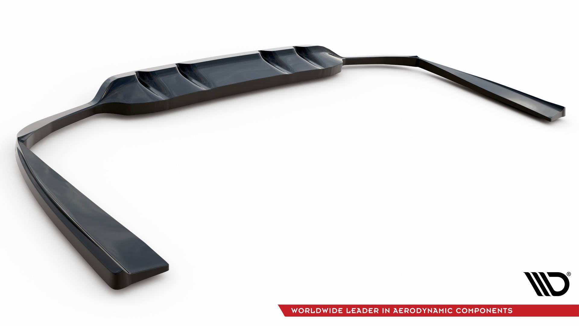 Maxton Design Street+ Mittlerer Diffusor RACE passend für Mercedes-Benz C Coupe AMG-Line C205 Facelift schwarz Hochglanz