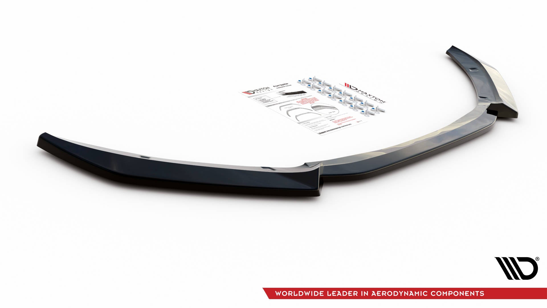 Maxton Design Street+ Spoilerlippe Front Ansatz V.2 passend für Jaguar XF R-Sport X260 schwarz Hochglanz