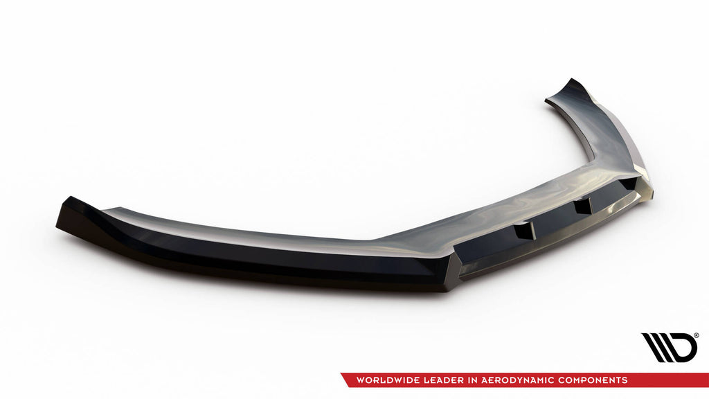 Maxton Design Street+ Spoilerlippe Front Ansatz V.3 passend für Audi S5 / A5 S-Line 8T Facelift schwarz Hochglanz