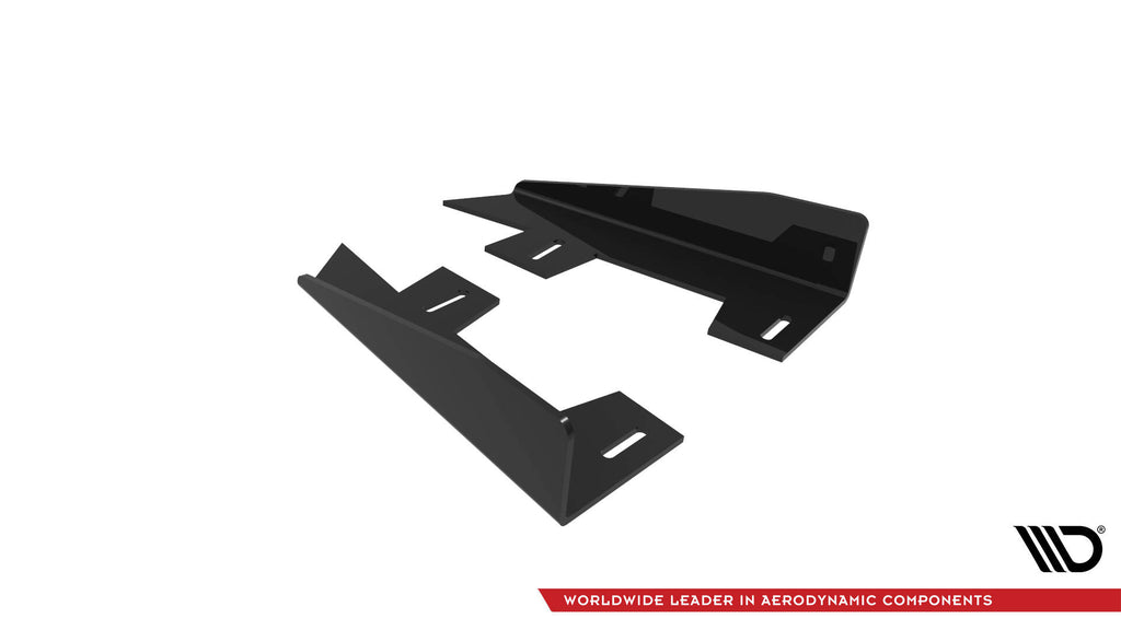 Maxton Design Hintere Seiten Flaps passend für Ford Mustang GT Mk7 schwarz Hochglanz