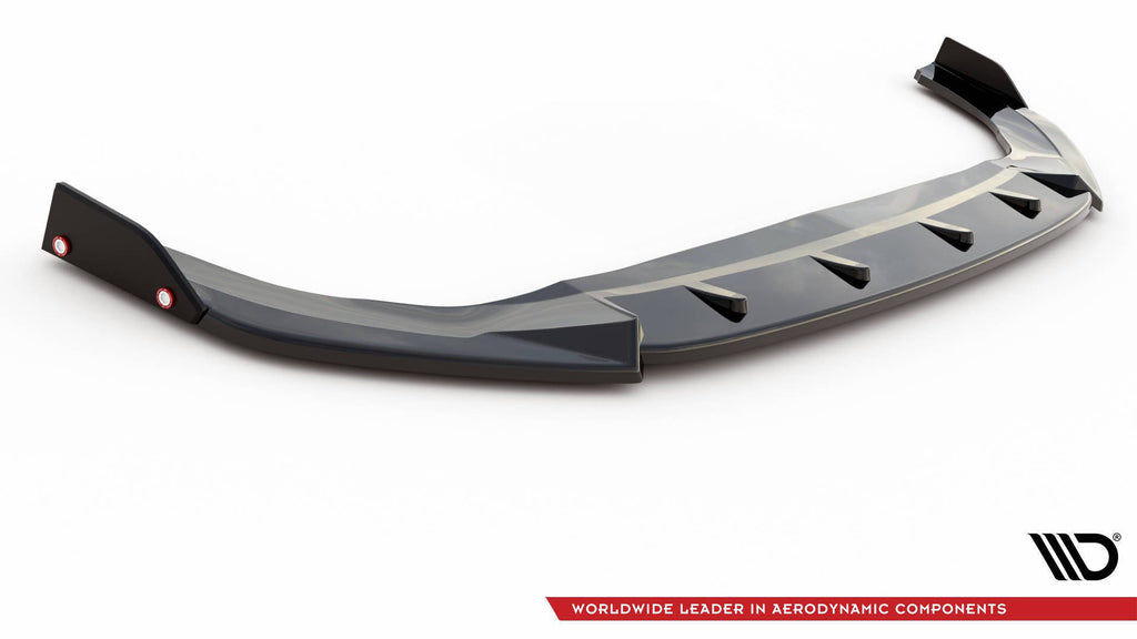 Maxton Design Street+ Spoilerlippe Front Ansatz V.3 + Flaps passend für VW Golf GTI / GTE / GTD / R-Line Mk8