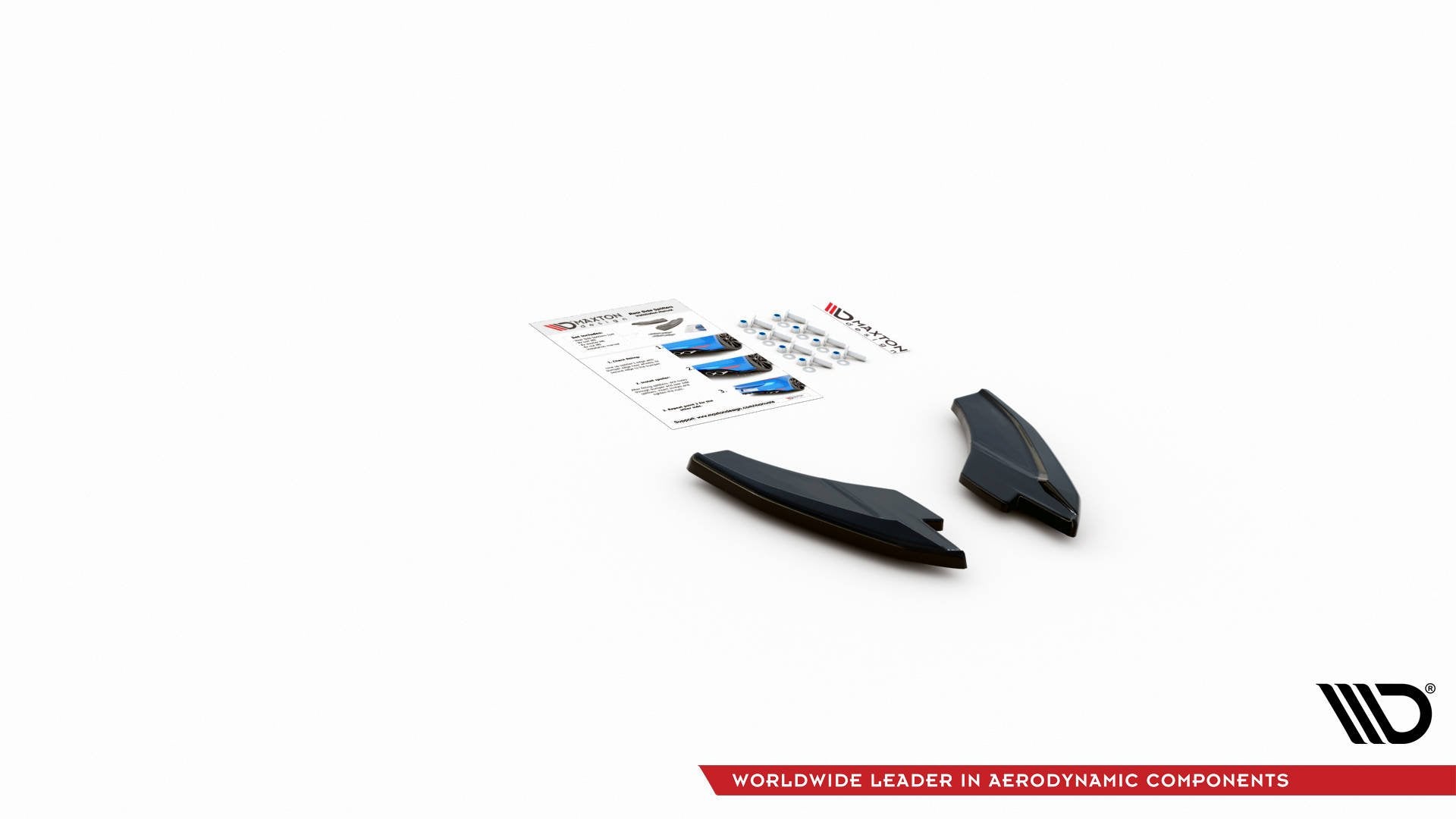 Maxton Design Heck Ansatz Flaps Diffusor V.2 passend für Audi S3 / A3 S-Line Sportback 8Y schwarz Hochglanz