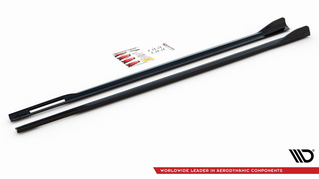 Maxton Design Street+ Seitenschweller Leisten V.2 passend für BMW 4er M-Paket / M440i G22 / G23 / G22 Facelift / G23 Facelift schwarz Hochglanz