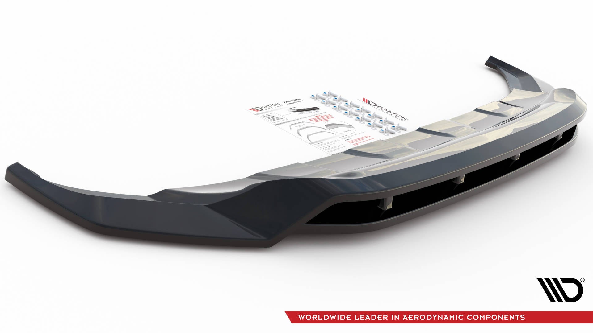 Maxton Design Street+ Spoilerlippe Front Ansatz passend für VW Touareg R-Line Mk3 schwarz Hochglanz
