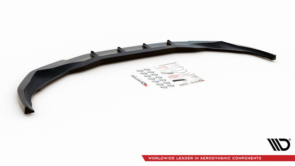 Maxton Design Street+ Spoilerlippe Front Ansatz V.1 passend für BMW 7 M-Paket G11 / G12 Facelift schwarz Hochglanz