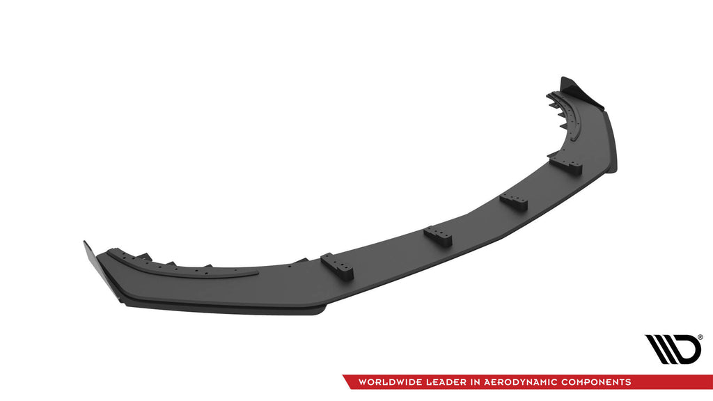 Maxton Design Street Pro Street+ Spoilerlippe Front Ansatz + Flaps passend für Mercedes-Benz A 45 AMG Aero W176 Facelift schwarz Hochglanz