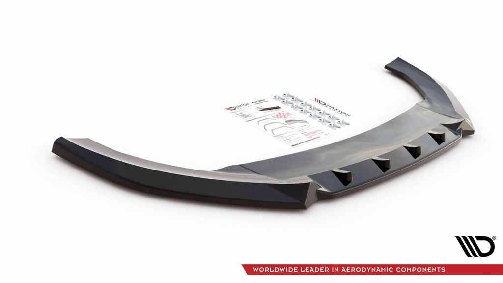 Maxton Design Street+ Spoilerlippe Front Ansatz V.1 passend für Cupra Leon Mk1 schwarz Hochglanz