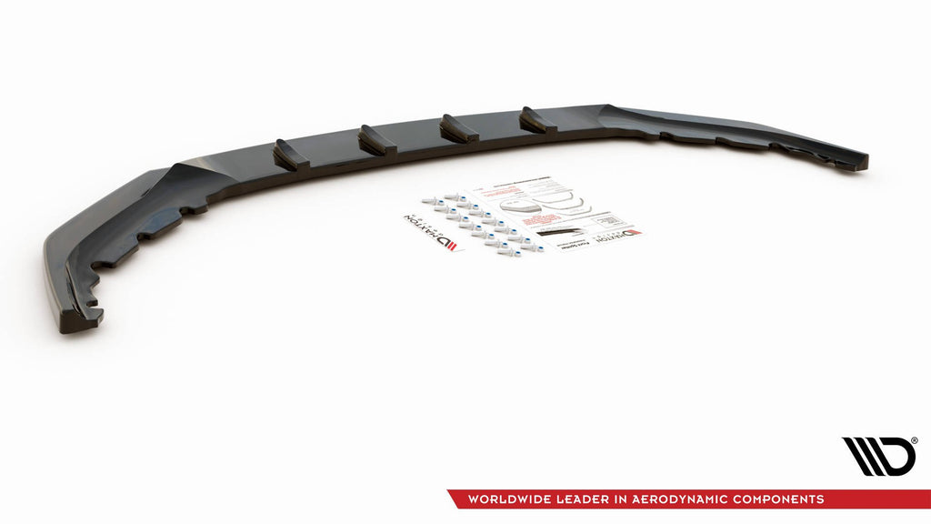 Maxton Design Street+ Spoilerlippe Front Ansatz V.2 passend für BMW 5er M-Paket / M550i / M550d Limousine / Touring G30 / G31 Facelift schwarz Hochglanz