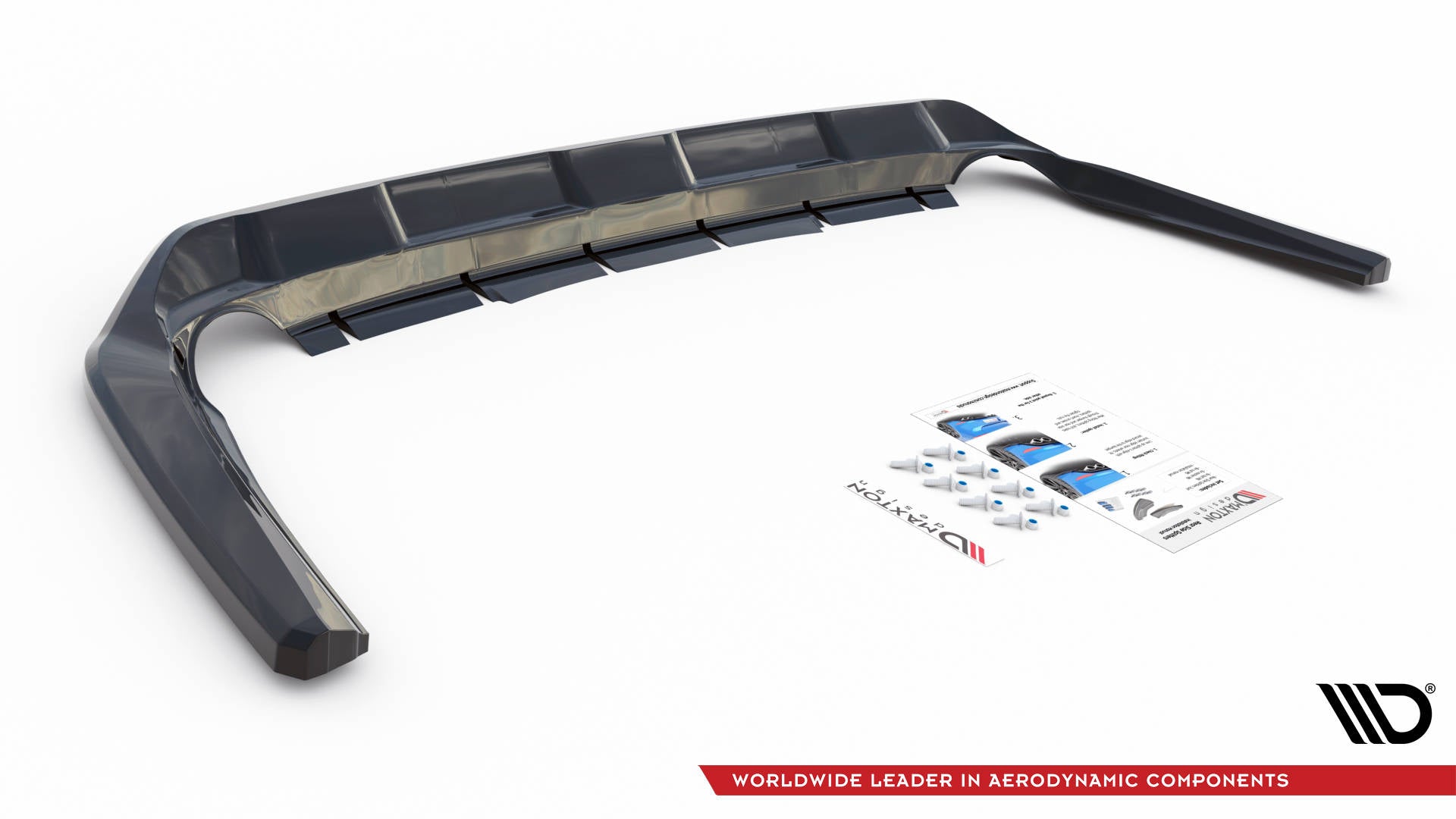 Maxton Design Street+ Mittlerer Diffusor RACE passend für Toyota RAV4 Mk5 schwarz Hochglanz