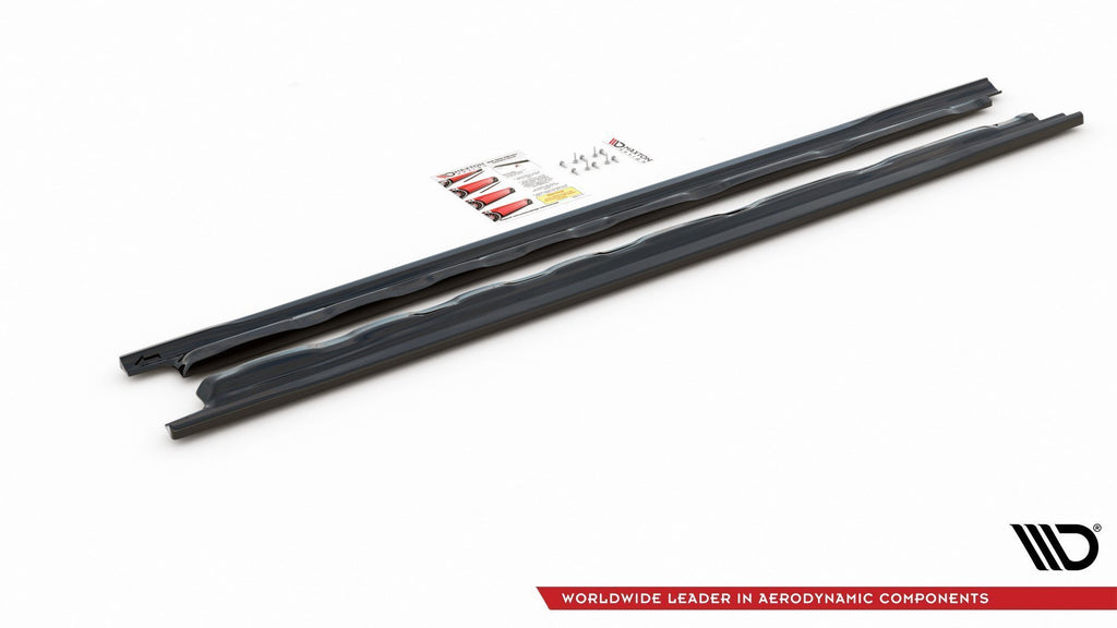 Maxton Design Street+ Seitenschweller Leisten passend für V.1 passend für VW Golf Hatchback Mk8 schwarz Hochglanz