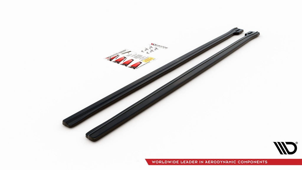 Maxton Design Street+ Seitenschweller Leisten passend für Abarth 595 Mk1 Facelift schwarz Hochglanz
