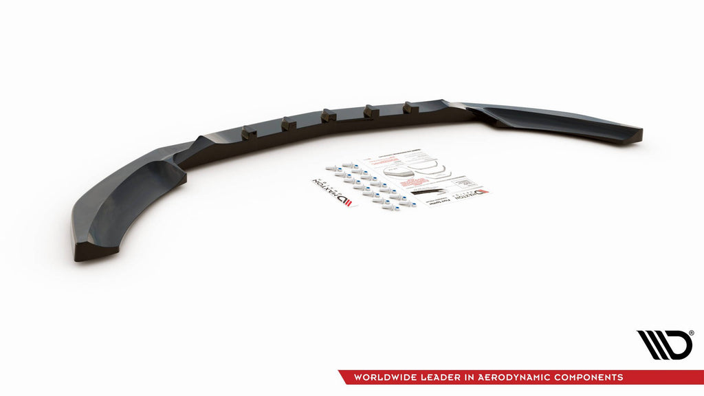 Maxton Design Street+ Spoilerlippe Front Ansatz passend für Mercedes-Benz C W205 schwarz Hochglanz