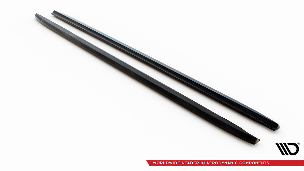 Maxton Design Street+ Seitenschweller Leisten passend für V.3 passend für Audi A4 / A4 S-Line / S4 B8 schwarz Hochglanz