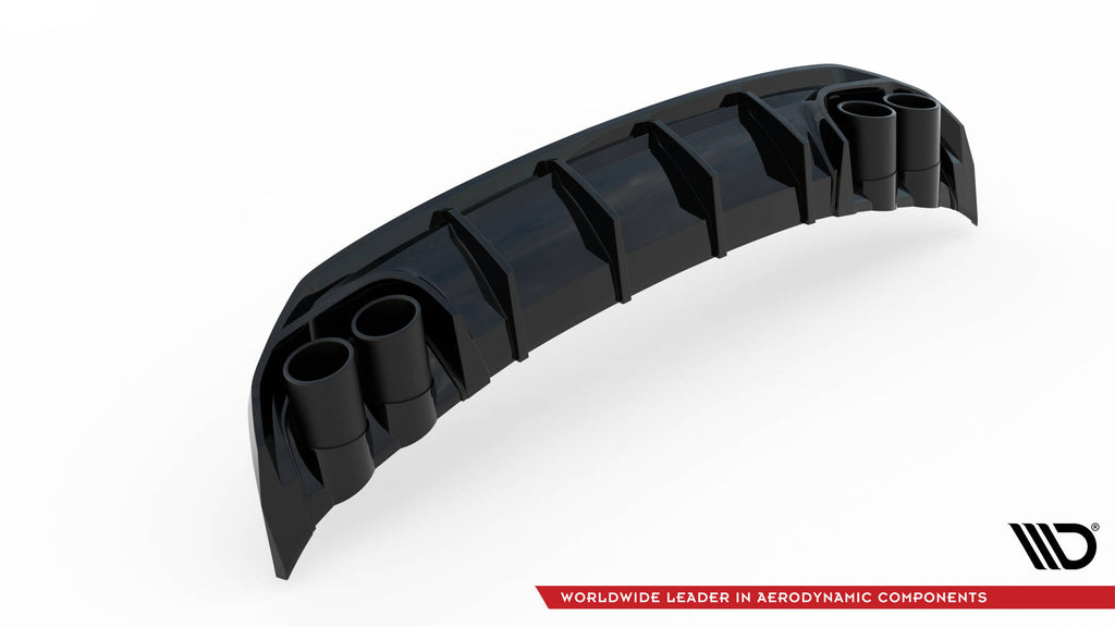 Maxton Design Diffusor Heck Ansatz + Endrohre passend für Audi A3 S-Line Sportback 8Y