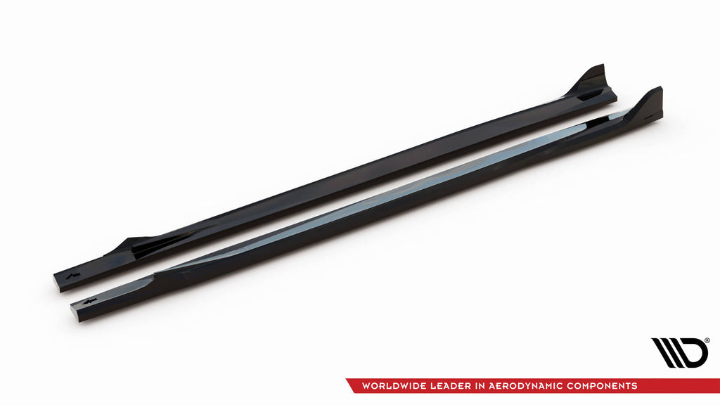 Maxton Design Street+ Seitenschweller Leisten V.2 passend für BMW X6 M-Paket G06 Facelift schwarz Hochglanz
