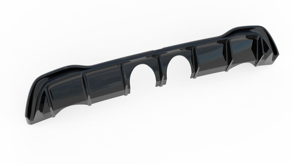 Maxton Design Diffusor Heck Ansatz passend für (R32 LOOK) mit Auspuff VW Golf Hatchback Mk8 / Mk8 Facelift