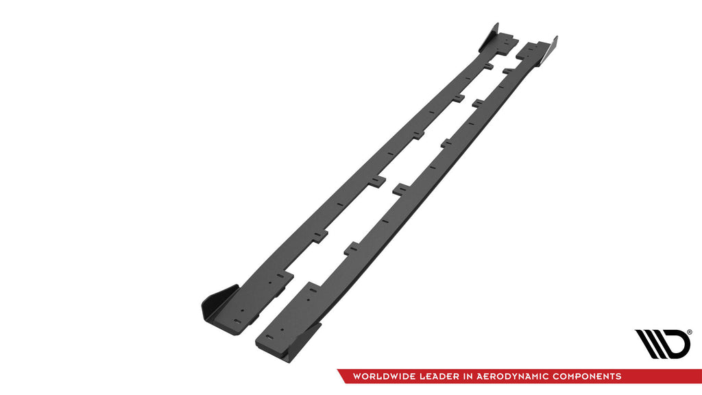 Maxton Design Street Pro Street+ Seitenschweller Leisten + Flaps passend für Subaru WRX STI Mk1 schwarz Hochglanz