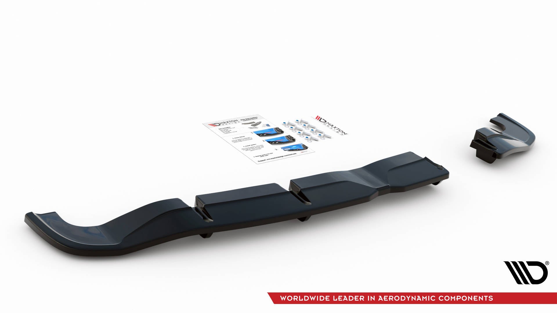 Maxton Design Street+ Mittlerer Diffusor RACE passend für Hyundai I20 N Mk3 schwarz Hochglanz